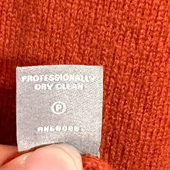 Neiman Marcus Cashmere Long Side-Slit Open-Front Cardigan Burnt Orange Size XS - Picture 4 of 7